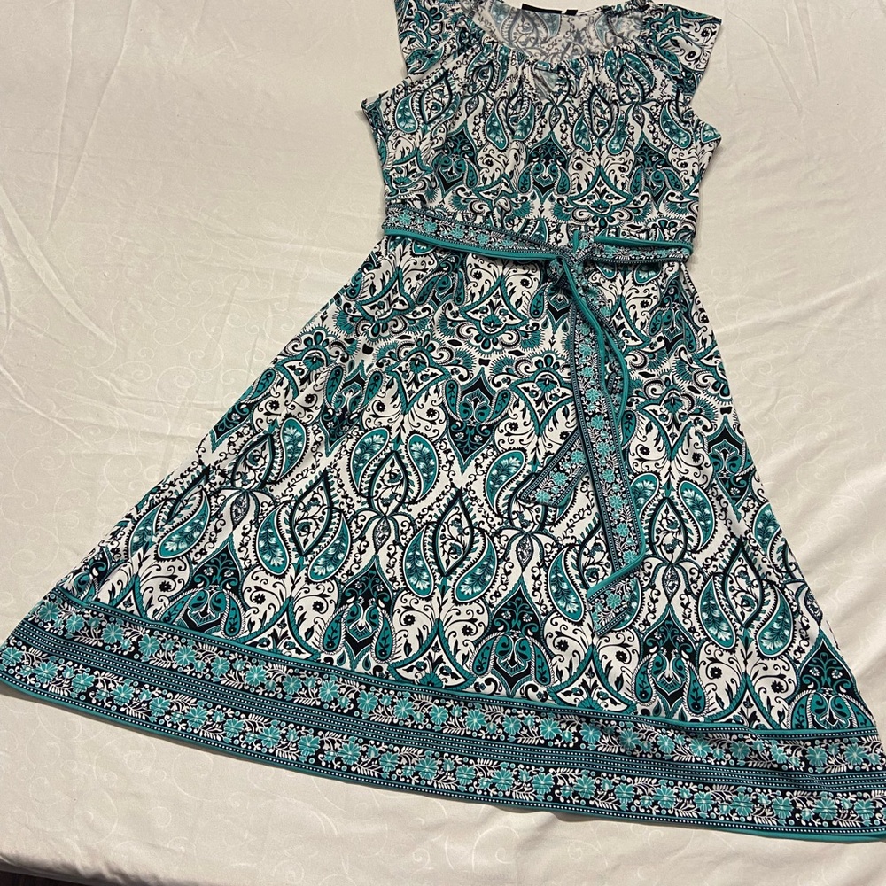 Apt. 9 Teal and Black Midi Dress